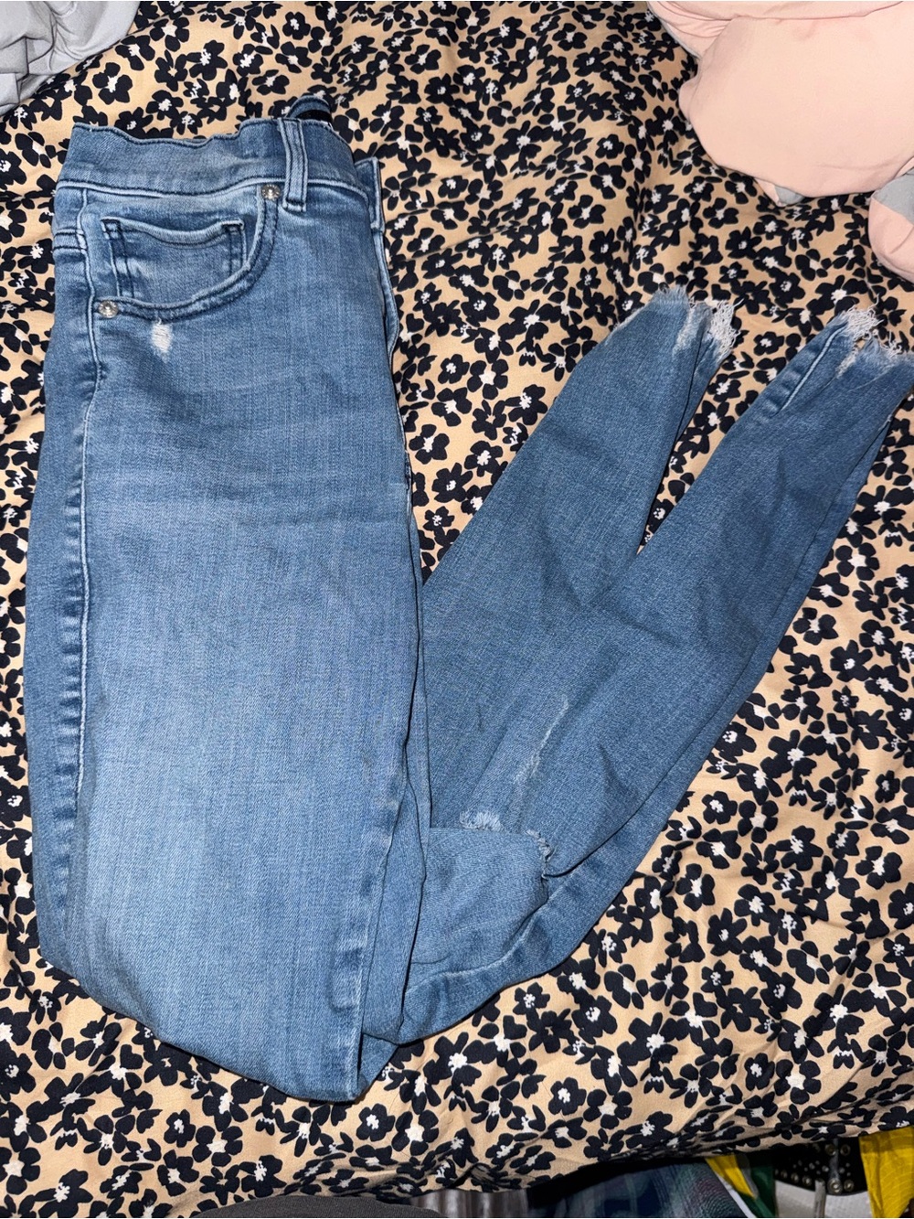 Express knee ripped ankle legging high rise